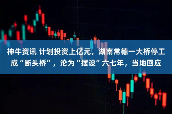 神牛资讯 计划投资上亿元，湖南常德一大桥停工成“断头桥”，沦为“摆设”六七年，当地回应
