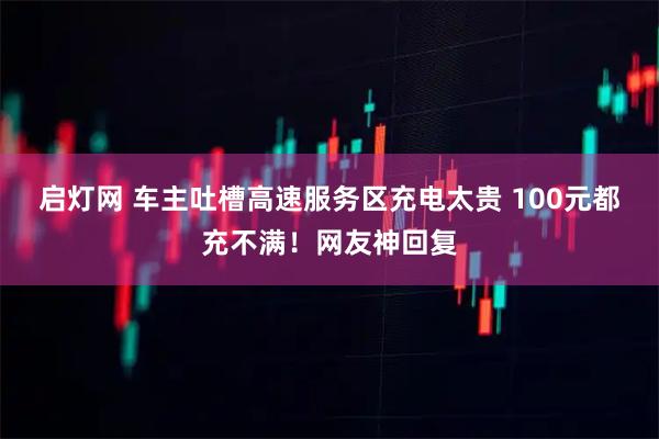 启灯网 车主吐槽高速服务区充电太贵 100元都充不满！网友神回复